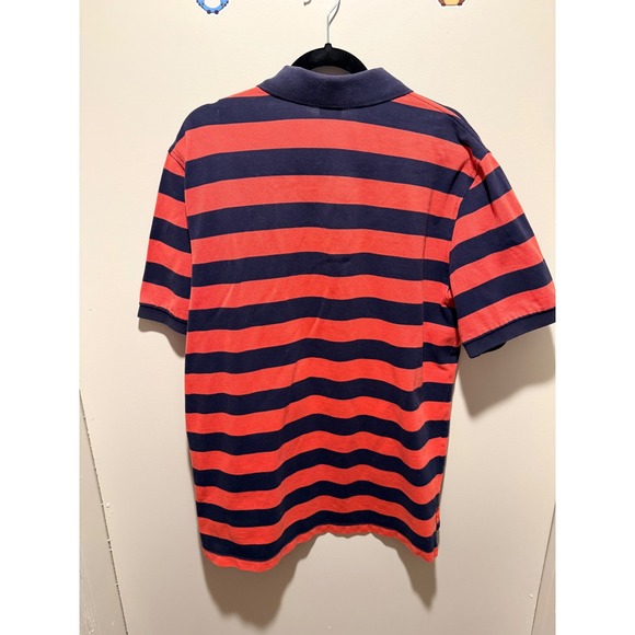 Brooks Brothers Mens Large Red Navy Stripe Polo Shirt Golf Casual Original Fit - Picture 4 of 7